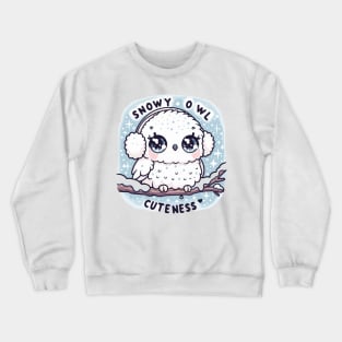 Enchanted Frost: Snowy Owl Kawaii Magic Crewneck Sweatshirt